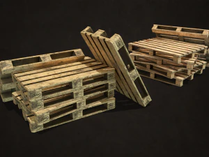 wooden pallets - low poly 3D Model