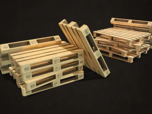 wooden pallets - low poly 3D Model