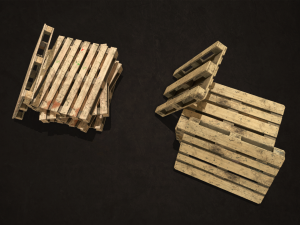 wooden pallets - low poly Modelo 3D