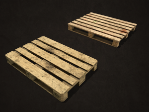 wooden pallets - low poly Modelo 3D