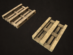 wooden pallets - low poly Modelo 3D