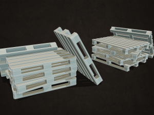 wooden pallets - low poly Modelo 3D