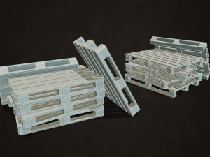 wooden pallets - low poly 3D Model