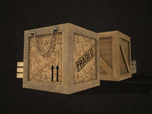 wooden crates - low poly 3D Model