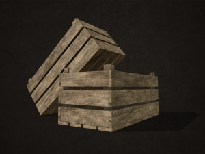 wooden crates - low poly 3Dモデル