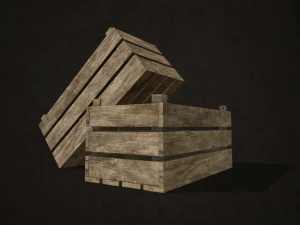 wooden crates - low poly 3D Model