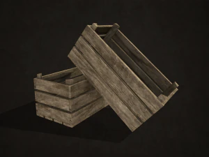 wooden crates - low poly 3D Model