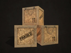 wooden crates - low poly 3D Model