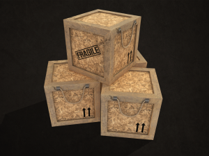 wooden crates - low poly 3Dモデル