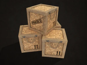 wooden crates - low poly 3D Model