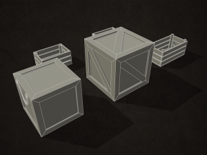 wooden crates - low poly 3Dモデル