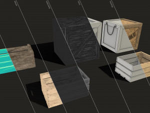 wooden crates - low poly 3Dモデル