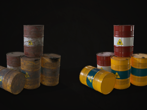 barrels drums and containers - low poly 3D 模型
