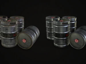barrels drums and containers - low poly 3D Model