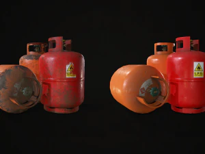 barrels drums and containers - low poly 3D Model
