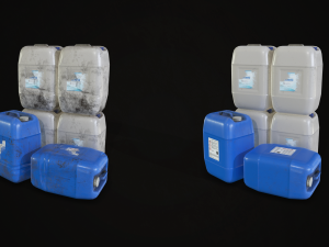 barrels drums and containers - low poly 3D 模型