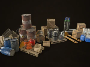 industrial warehouse pack vol 1 - low poly 3D Model