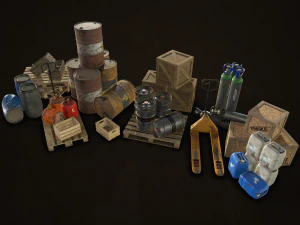 industrial warehouse pack vol 1 - low poly 3D Model