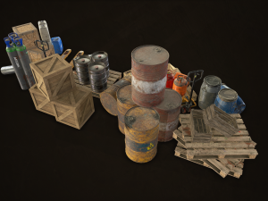 industrial warehouse pack vol 1 - low poly Modello 3D