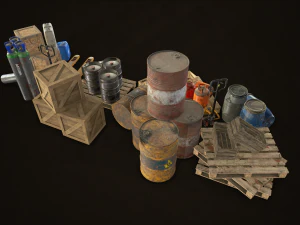 industrial warehouse pack vol 1 - low poly 3D Model