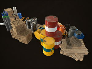 industrial warehouse pack vol 1 - low poly Modello 3D