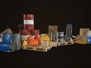 industrial warehouse pack vol 1 - low poly 3D Model