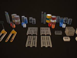 industrial warehouse pack vol 1 - low poly Modello 3D