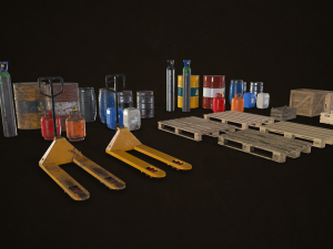 industrial warehouse pack vol 1 - low poly Modello 3D
