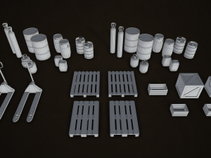 industrial warehouse pack vol 1 - low poly Modello 3D