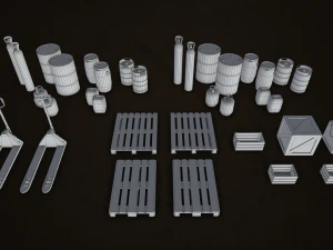 industrial warehouse pack vol 1 - low poly 3D Model