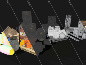 industrial warehouse pack vol 1 - low poly Modello 3D