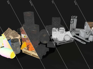 industrial warehouse pack vol 1 - low poly 3D Model