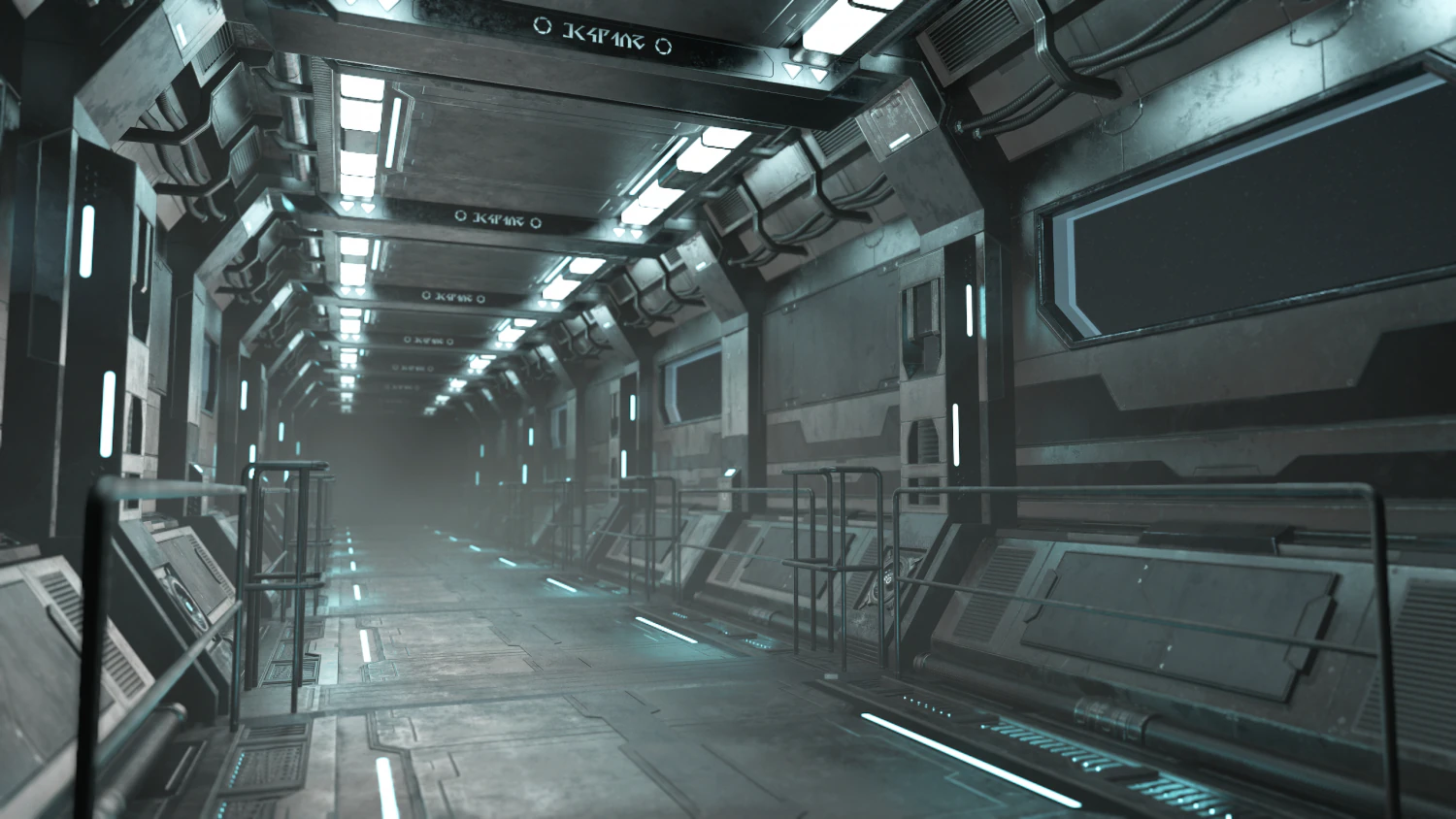 sci-fi modular corridor version 1 - low poly 3D Model .c4d .max .obj .3ds .fbx .stl .blend 