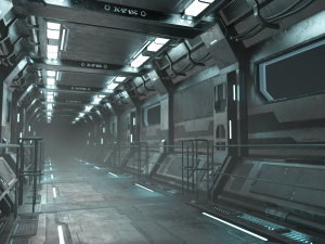 sci-fi modular corridor version 1 - low poly 3D Model