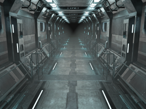 sci-fi modular corridor version 1 - low poly Modelo 3D