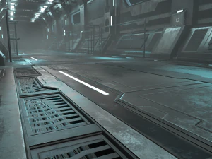 sci-fi modular corridor version 1 - low poly 3D Model