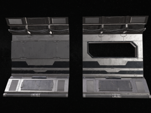 sci-fi modular corridor version 1 - low poly Modelo 3D