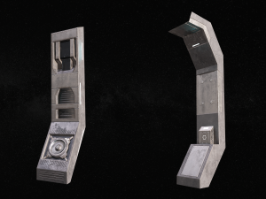 sci-fi modular corridor version 1 - low poly Modelo 3D