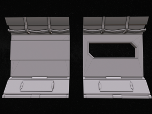 sci-fi modular corridor version 1 - low poly Modelo 3D