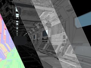 sci-fi modular corridor version 1 - low poly Modelo 3D
