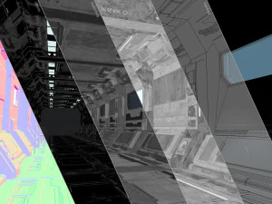 sci-fi modular corridor version 1 - low poly 3D Model