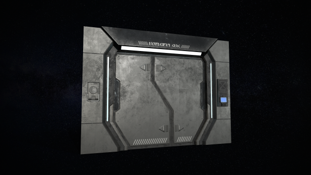 sci-fi door version 1 - low poly 3D Model .c4d .max .obj .3ds .fbx .stl .blend 