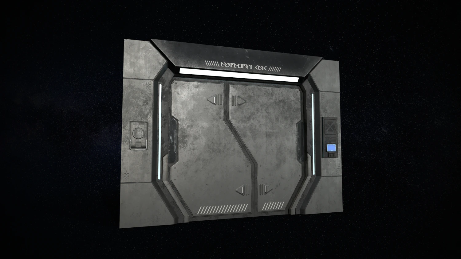 sci-fi door version 1 - low poly 3D Model .c4d .max .obj .3ds .fbx .stl .blend 