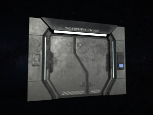 sci-fi modular corridor with door ver1 - low poly 3D Model