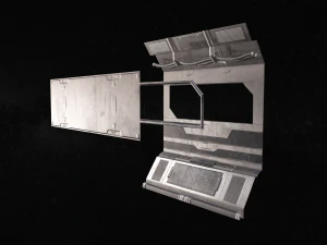 sci-fi modular corridor with door ver1 - low poly 3D Model