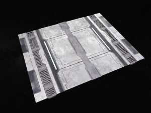 sci-fi modular corridor with door ver1 - low poly 3D Model