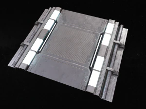 sci-fi modular corridor with door ver1 - low poly 3D Model