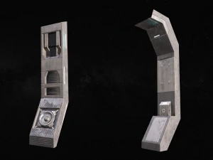 sci-fi modular corridor with door ver1 - low poly 3D Model