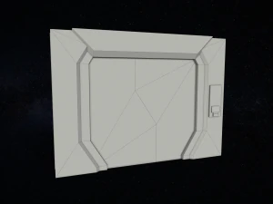 sci-fi modular corridor with door ver1 - low poly 3D Model