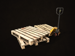 pallet jack with pallets - low poly 3D Model